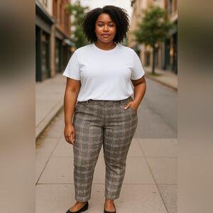 Torrid sz 18 plaid houndstooth skinny ankle dress pants WP214